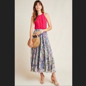 Maeve Miele Floral Midi Skirt